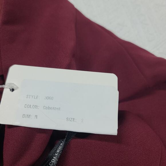 Dessy Collection womens cabernet sleeveless trumpet gown Sz 2 bridesmaid formal - Picture 12 of 13